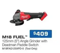 Burson Auto Parts M18 FUEL 125mm (5") Angle Grinder with Deadman Paddle Switch offer