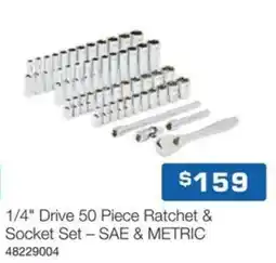 Burson Auto Parts 1/4" Drive 50 Piece Ratchet & Socket Set - SAE & METRIC offer