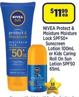 Star Discount Chemist Nivea Protect & Moisture Moisture Lock SPF50+ Sunscreen offer