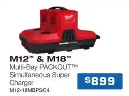 Burson Auto Parts Milwaukee M12 & M18 Multi-Bay PACKOUT Simultaneous Super Charger offer