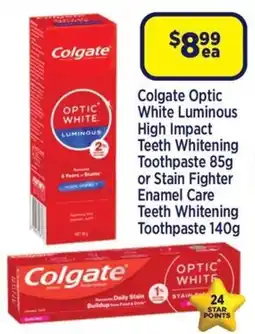 Star Discount Chemist Colgate Optic White Luminous Teeth Whitening Toothpaste offer