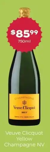 Thirsty Camel Veuve Clicquot Yellow Champagne NV offer