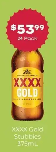 Thirsty Camel XXXX Gold Stubbies offer