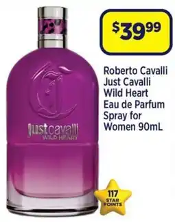 Star Discount Chemist Roberto Cavalli Just Cavalli Wild Heart Eau de Parfum Spray for Women offer