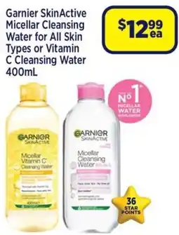 Star Discount Chemist Garnier SkinActive Micellar Cleansing Water for All Skin Types or Vitamin C Cleansing Water offer