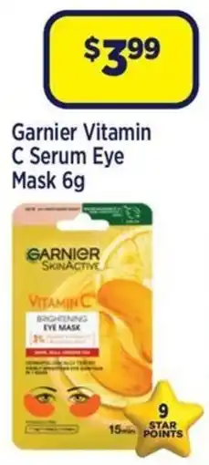 Star Discount Chemist Garnier Vitamin C Serum Eye Mask offer