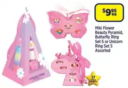 Star Discount Chemist Miki Flower Beauty Pyramid, Butterfly Ring Set 5 or Unicorn Ring Set 5 Assorted offer