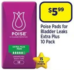 Star Discount Chemist Poise Pads for Bladder Leaks Extra Plus offer