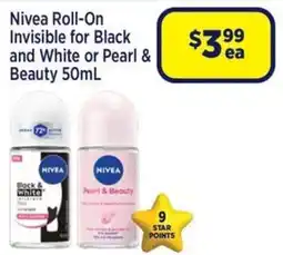 Star Discount Chemist Nivea Roll-On Invisible for Black and White or Pearl & Beauty offer