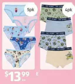 ALDI Children's Licensed Underwear offer