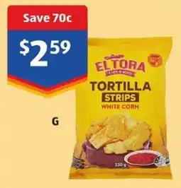 ALDI El Tora White Corn Tortilla Strips offer