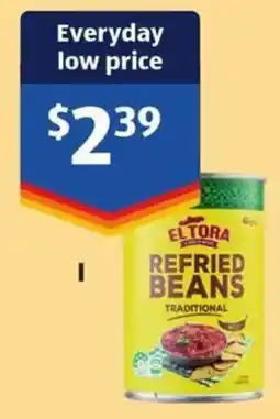 ALDI El Tora Refried Beans offer