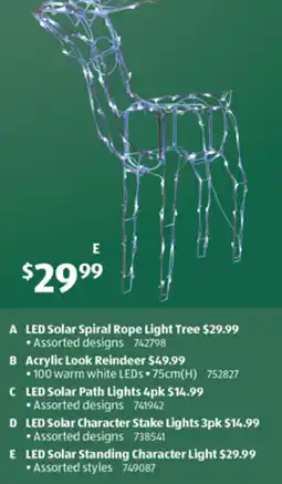ALDI LED Solar Standing Character Light offer