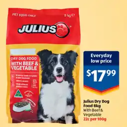 ALDI Julius Dry Dog Food With Beef & Vegetable offer