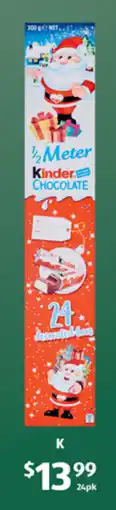 ALDI 1/2 Meter Kinder Chocolate offer