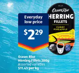 ALDI Ocean Rise Herring Fillets Assorted varieties offer