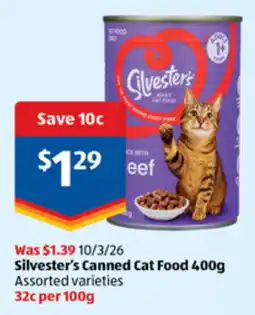 ALDI Silvester's Canned Cat Food Assorted varieties offer