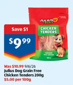ALDI Julius Dog Grain Free Chicken Tenders offer