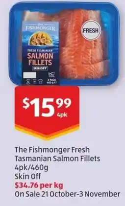 ALDI The Fishmonger Fresh Tasmanian Salmon Fillets offer