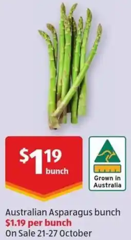 ALDI Australian Asparagus bunch offer