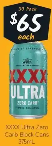 Cellarbrations XXXX Ultra Zero Carb Block Cans offer
