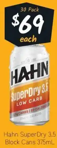 Cellarbrations Hahn SuperDry 3.5 Block Cans offer