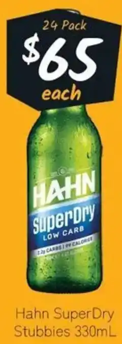 Hahn SuperDry Stubbies