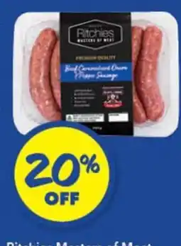 Ritchies Ritchies Masters of Meat Beef Caramelised Onion & Pepper Sausage offer