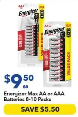 Ritchies Energizer Max AA or AAA Batteries offer