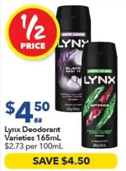 Ritchies Lynx Deodorant Varieties offer