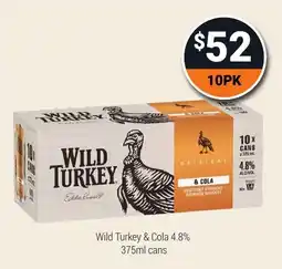 Super Cellars Wild Turkey & Cola offer