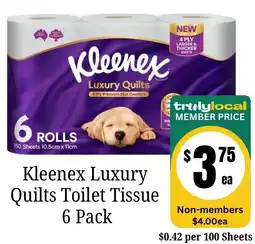 Farmer Jack's Kleenex Luxury Quilts Toilet Tissue offer