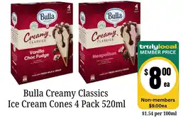 Farmer Jack's Bulla Creamy Classics Ice Cream Cones offer