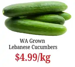 Farmer Jack's WA Grown Lebanese Cucumbers offer