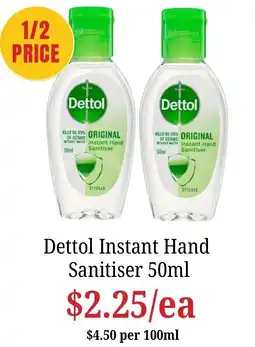 Farmer Jack's Dettol Instant Hand Sanitiser offer
