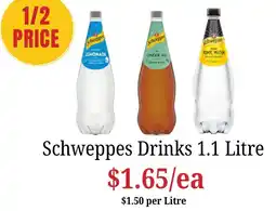 Farmer Jack's Schweppes Drinks offer