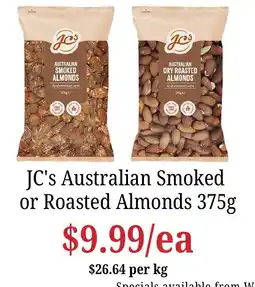 Farmer Jack's JC's Australian Smoked or Roasted Almonds offer