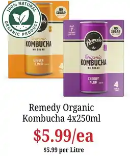Farmer Jack's Remedy Organic Kombucha offer