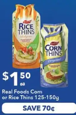 Ritchies Real Foods Corn or Rice Thins offer
