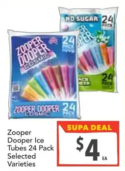 Supa Valu Zoooper Dooper Ice Tubes offer