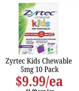 Farmer Jack's Zyrtec Kids Chewable offer