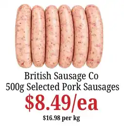 Farmer Jack's British Sausage Co Selected Pork Sausages offer