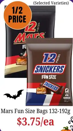 Farmer Jack's Mars Fun Size Bags offer