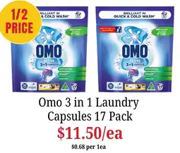 Farmer Jack's Omo 3 in 1 Laundry Capsules offer