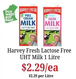 Farmer Jack's Harvey Fresh Lactose Free UHT Milk offer