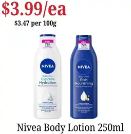 Farmer Jack's Nivea Body Lotion offer