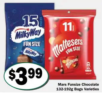 Mars Funsize Chocolate Varieties