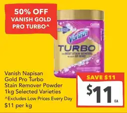Supa Valu Vanish Napisan Gold Pro Turbo Stain Remover Powder offer