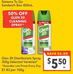 Supa Valu Glen 20 Disinfectant Spray offer