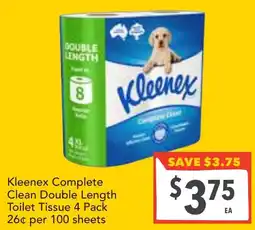 Supa Valu Kleenex Complete Clean Double Length Toilet Tissue offer